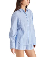 Steve Madden Women's Juna Cotton Striped Collar Shirt