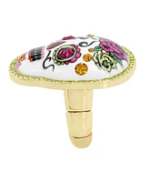 Betsey Johnson Faux Stone Sugar Skull Cocktail Stretch Ring