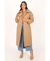 Petal and Pup Womens Kallie Quilted Tie Front Coat