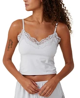 Cotton On Women's Soft Lounge Lace Trim Cami Top