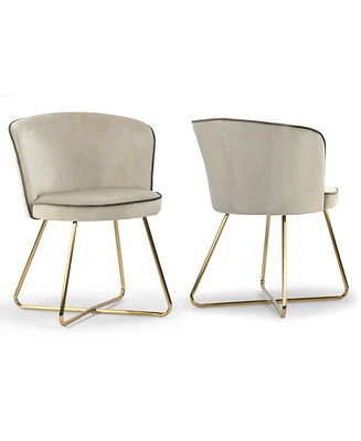 Glamour Home 28.5" Anila Velvet, Metal Dining Chair, Set of 2