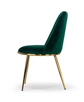 Glamour Home 34" Anzu Fabric, Metal Dining Chair, Set of 2