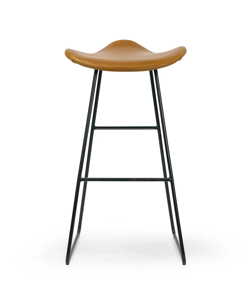 Glamour Home 29.5" Aoi Polyester, Metal Barstool