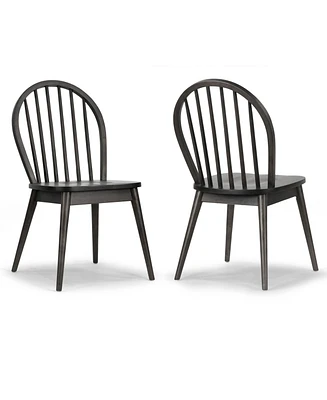 Glamour Home 36.22" Astra Rubberwood Dining Chair, Set of 2