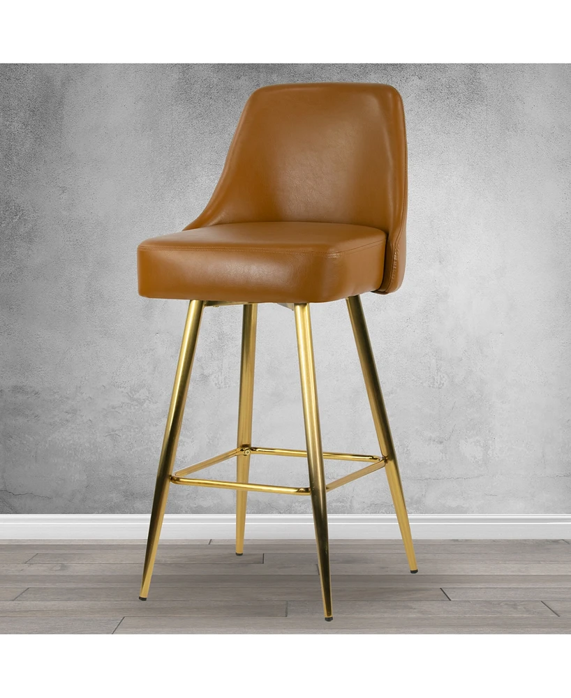 Glamour Home 29.75" Auren Polyester, Metal Barstool, Set of 2