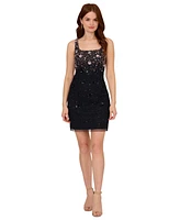 Adrianna Papell Women's Embellished Square-Neck Sheath Dress