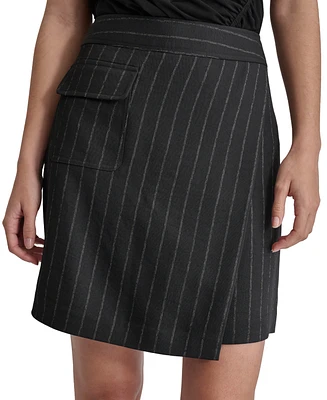 Dkny Women's Asymmetric Striped Mini Skirt