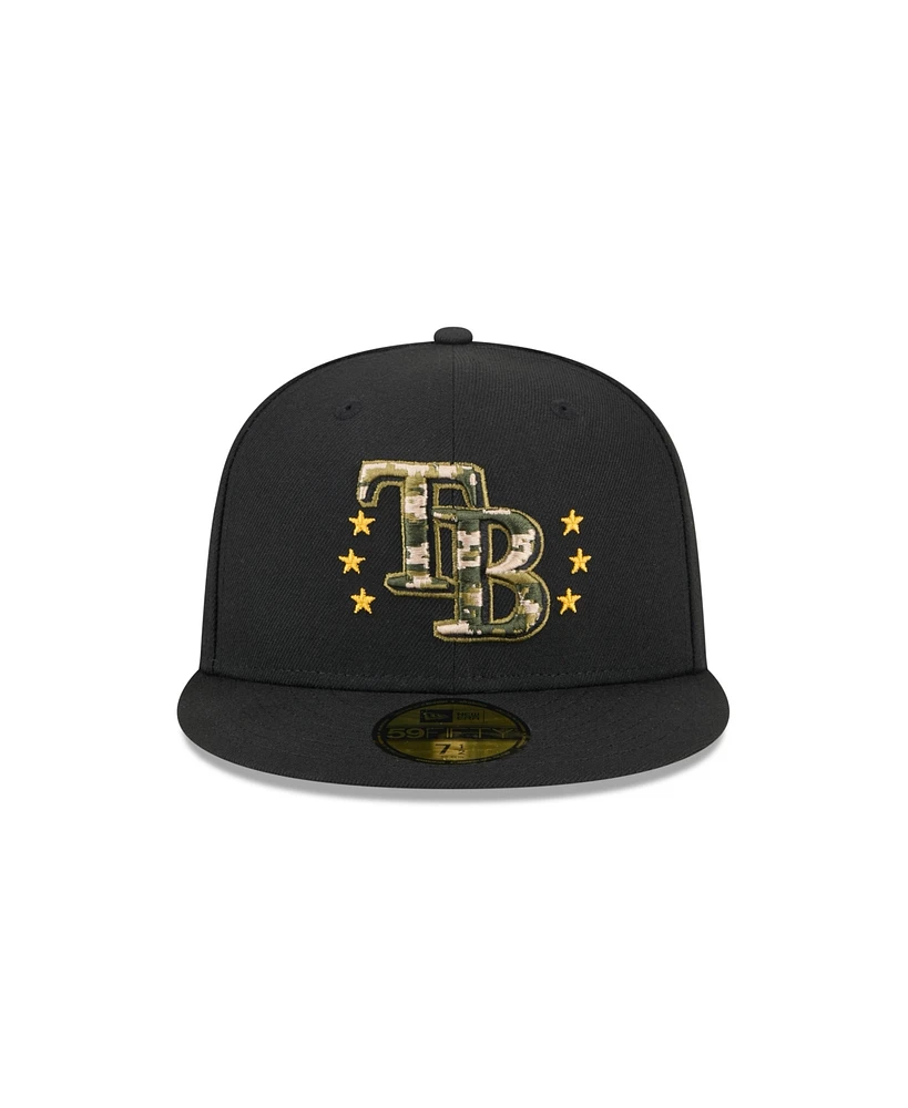 New Era Men's Black Tampa Bay Rays 2024 Armed Forces Day On-Field 59FIFTY Fitted Hat