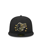 New Era Men's Black Baltimore Orioles 2024 Armed Forces Day On-Field 59FIFTY Fitted Hat