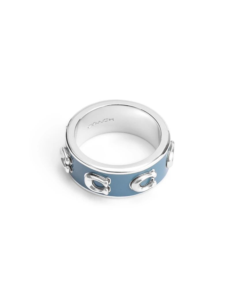 Coach Pink Enamel Signature C Band Ring