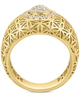 Effy Diamond Teardrop Cluster Floral Lattice Statement Ring (1/3 ct. t.w.) in 14k Gold