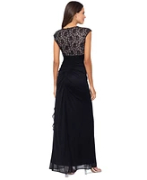 B&A by Betsy & Adam Lace Cutout-Top Gown