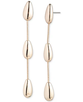 Lauren Ralph Lauren Gold-Tone Pear-Shape Linear Drop Earrings