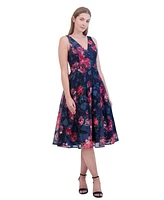 Eliza J Women's Floral Print Sleeveless Fit & Flare Dress