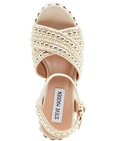 Steve Madden Women's Juniper Raffia Platform Wedge Sandals