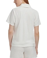 Andrew Marc Sport Women's Basket-Weave-Textured Shirt