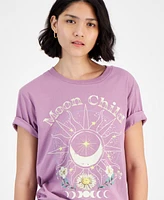 Love Tribe Juniors' Moon Child Cotton Crewneck T-Shirt