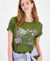 Love Tribe Juniors' Mtv Floral Cotton Crewneck Tee