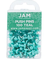 Jam Paper Colorful Push Pins - Pushpins - 100 Per Pack