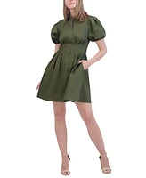 Eliza J Women's Cotton Bubble-Sleeve Shirtdress