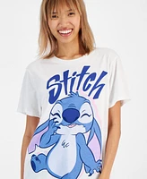 Disney Juniors' Stitch Graphic Cotton Crewneck Tee