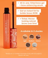 Grande Cosmetics Travel-Size GrandeBROW 2-In-1 Tinted Brow Gel + Enhancing Serum, 0.02 oz.