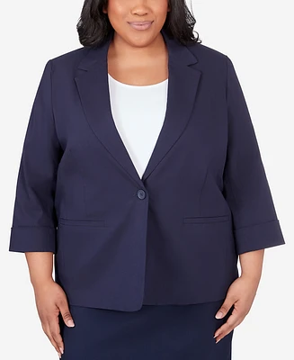 Alfred Dunner Plus Classic Fit Blazer Jacket