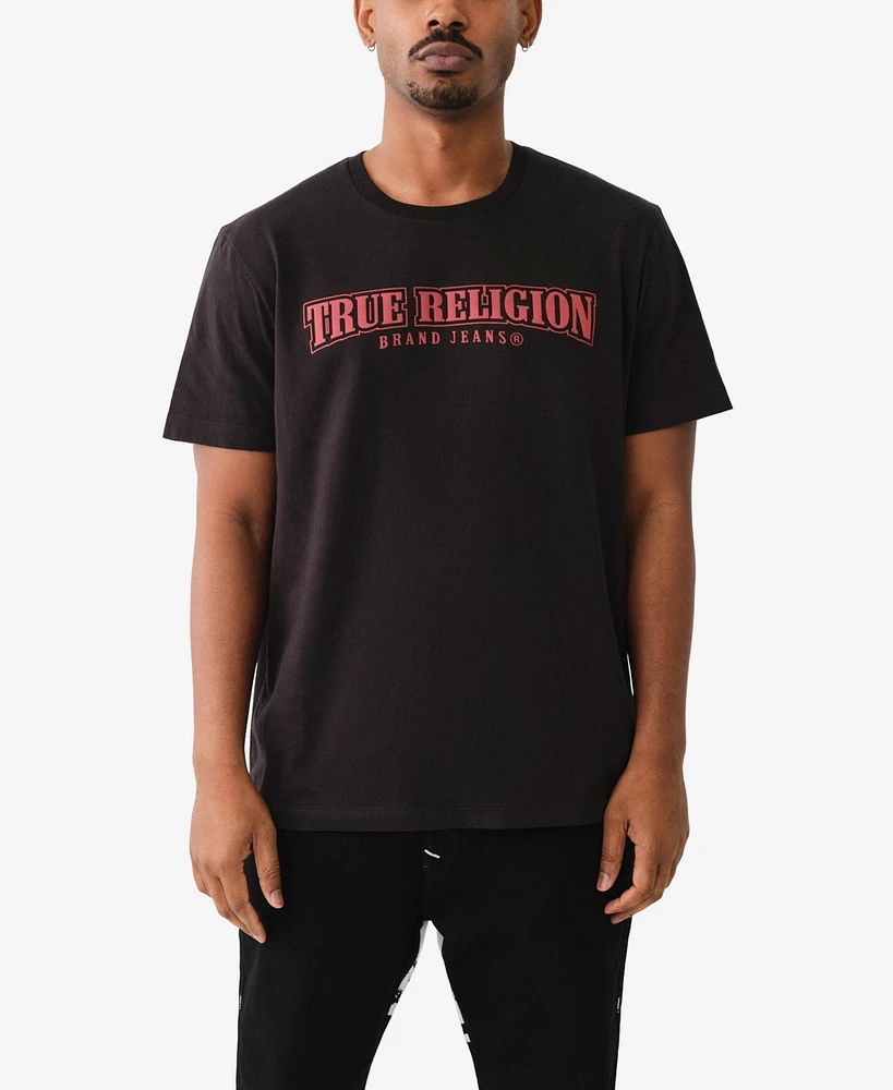 True Religion Men's Short Sleeve Relaxed Painted Horseshoe Tee