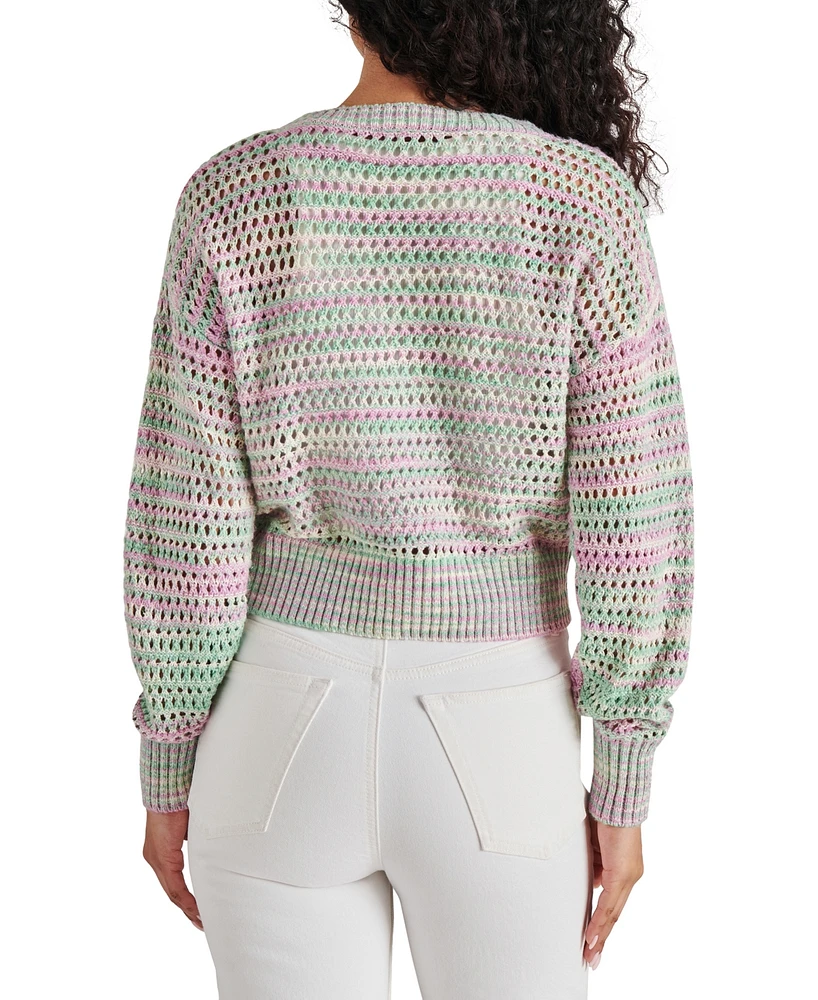 Steve Madden Women's Lucas Open-Knit Cardigan Sweater