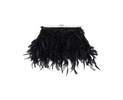 Nina All over feather frame clutch