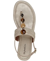 Style & Co Women's Olivah Beaded T Strap Flat Sandals, Created for Macy's