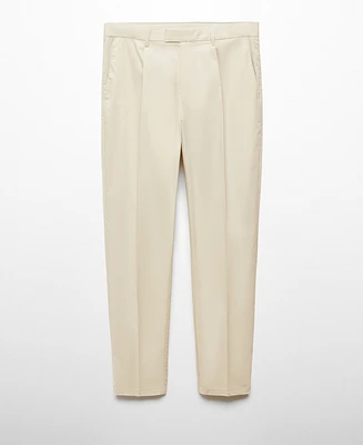 Mango Men's Slim-Fit Cotton Pleated Pants