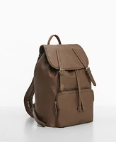 Mango Men's Leather-Effect Backpack