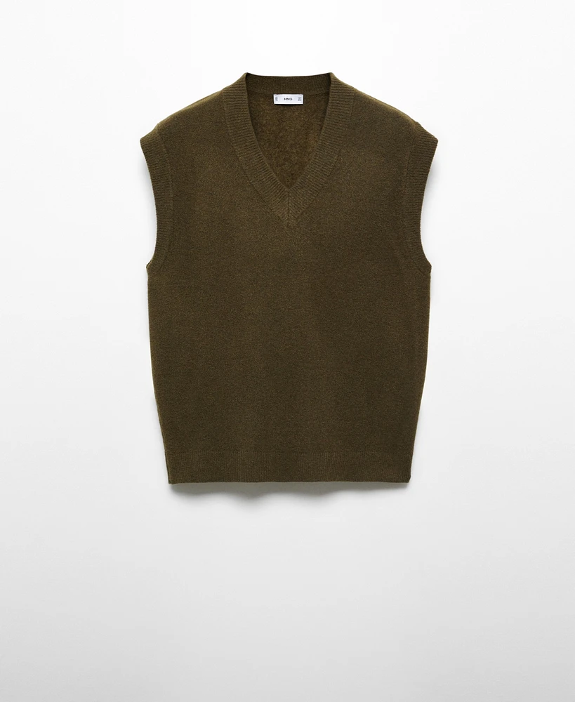 Mango Men's V-Neck Knitted Vest