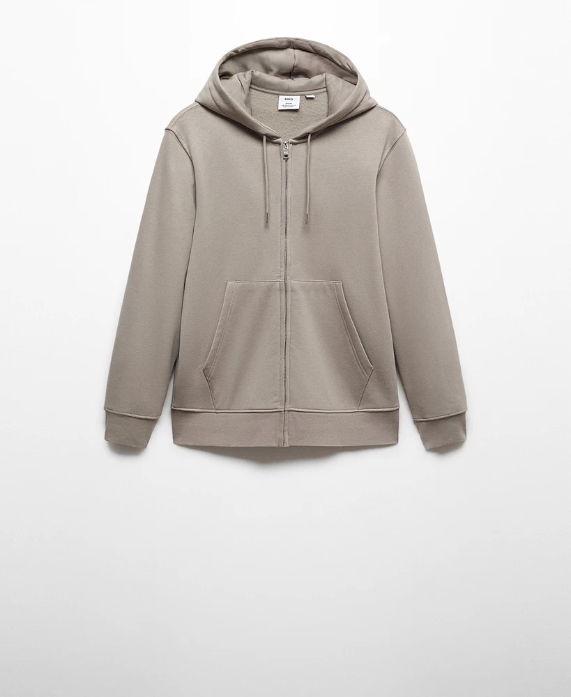 Mango Men's Cotton Zip-Up Hoodie