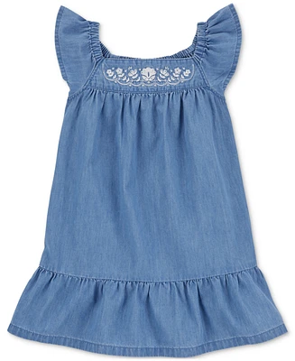 Carter's Toddler Girls Embroidered Chambray Dress