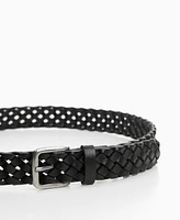 Mango Men's Braided Leather Belt