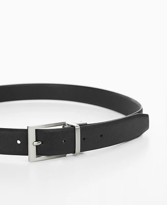 Mango Men's Saffiano Leather Belt