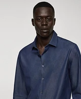 Mango Men's Regular-Fit Cotton Chambray Shirt