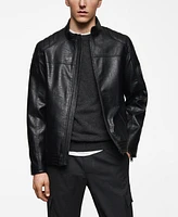 Mango Men's Nappa Leather-Effect Jacket