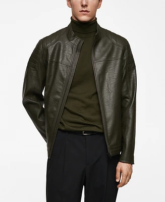 Mango Men's Nappa Leather-Effect Jacket