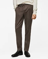 Mango Men's Pleat Detail Wool Pants