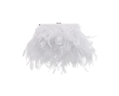 Nina All Over Feather Frame Clutch