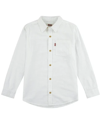 Levi's Big Boys Slub Long Sleeve Woven Shirt