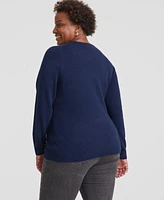 Charter Club Plus 100% Cashmere Crewneck Sweater, Created for Macy's