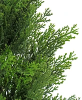 National Tree Company Cedar Tree in Dark Green Round Growers Pot