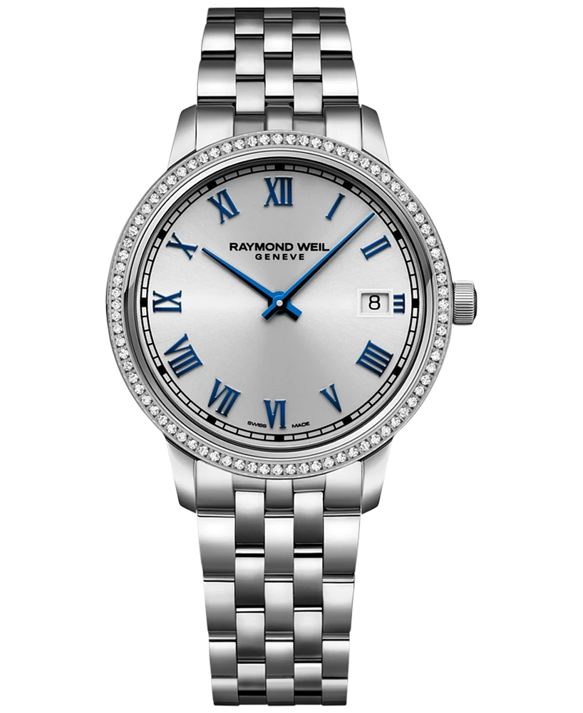 Raymond Weil Women's Swiss Toccata Diamond (1/4 ct. t.w.) Stainless Steel Bracelet Watch 34mm