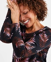 Style & Co Women's Printed Long-Sleeve Knit Top, Created for Macy's