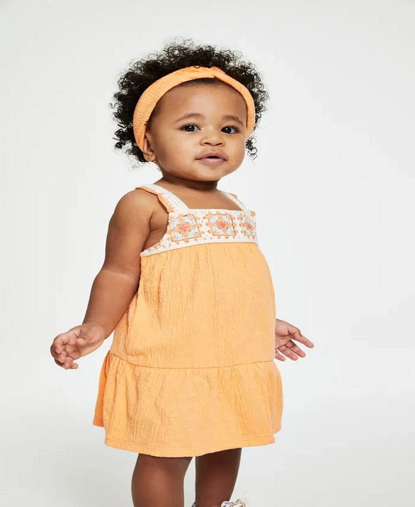 First Impressions Baby Girls Gauze Headband, Dress & Bloomers, 3 Piece Set, Created for Macy's