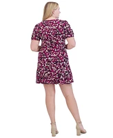 Jessica Howard Plus Floral-Print Ruched Dress